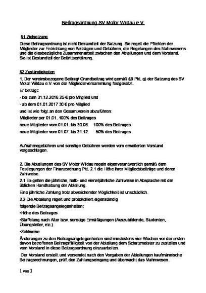 Beitragsordnung
